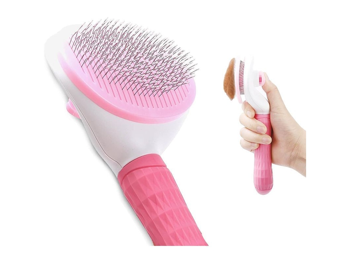 2026-cepillo Para Mascotas Auto Limpiante, Elimina Pelos Muertos Y Pelusa De Perros Y Gatos De Pelo Corto Y Largo (rosa)