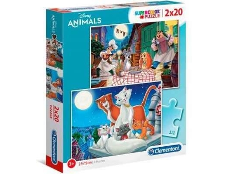 Puzzle CLEMENTONI Disney Animals (2X20 Piezas - Edad mínima: 3 años)