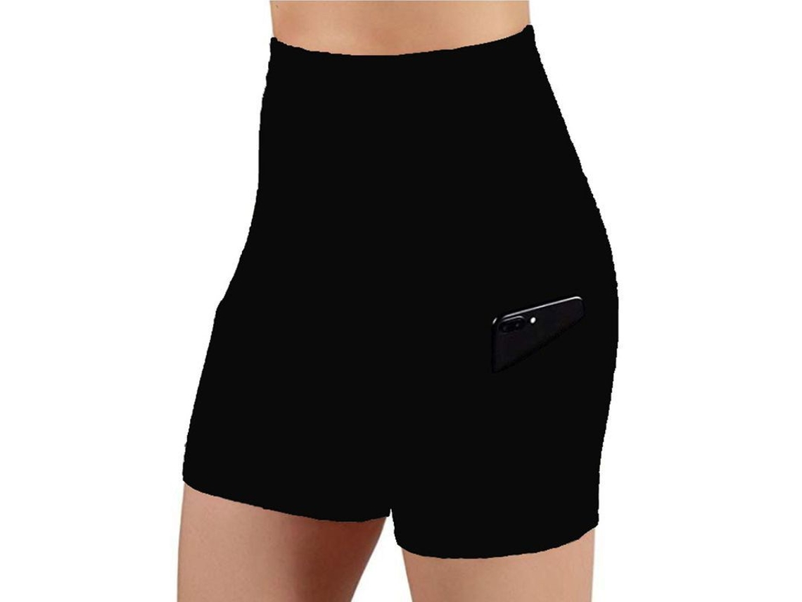 2026-pantalones Cortos De Deporte Para Mujer De Cintura Alta Con 2 Bolsillos Laterales Para Yoga Ejercicio Fitness Running
