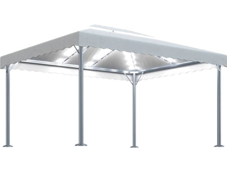 vidaXL Cenador con tira de luces LED aluminio crema 400x300 cm