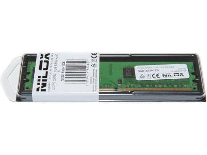 Memoria RAM DDR2 NILOX NXD1533H1C5 (1 x 1 GB - 533 MHz - CL 5 - Verde)