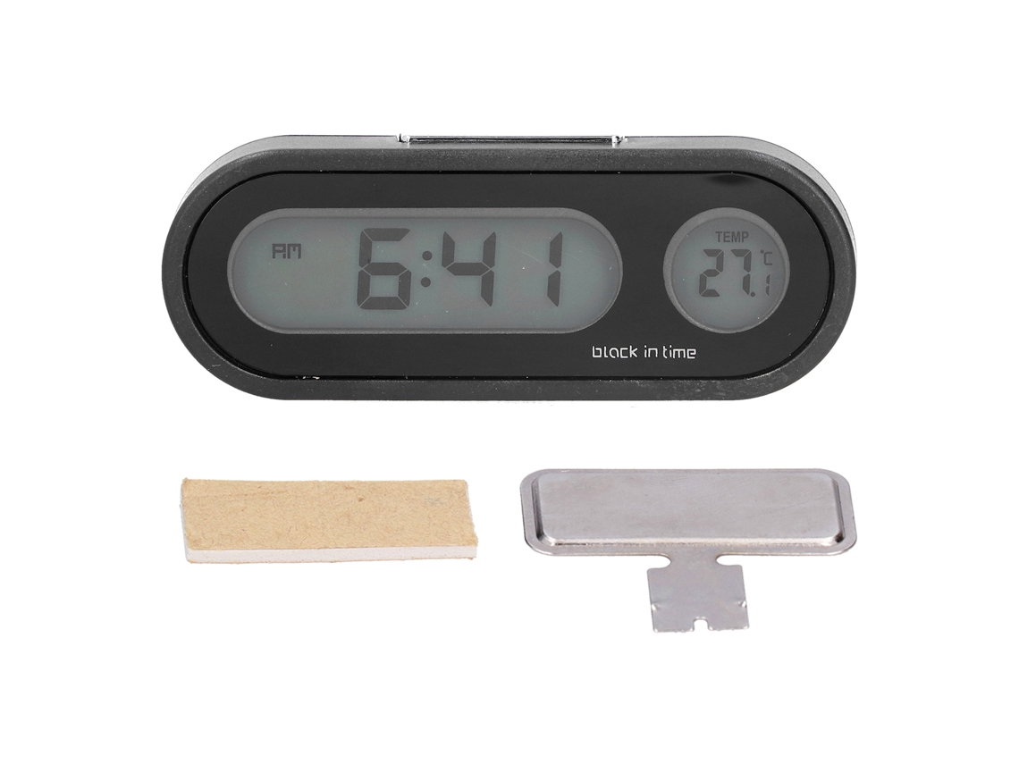Termómetro para coche Baok con luz nocturna y retroiluminación electrónica, reloj para salpicadero para uso en el hogar, la oficina y exteriores.