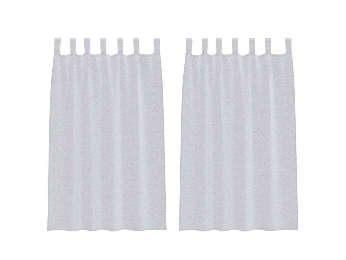 Maison Exclusive - Cortina De Voilé 2 Pcs Gris Claro 175 X 140 Cm Poliéster