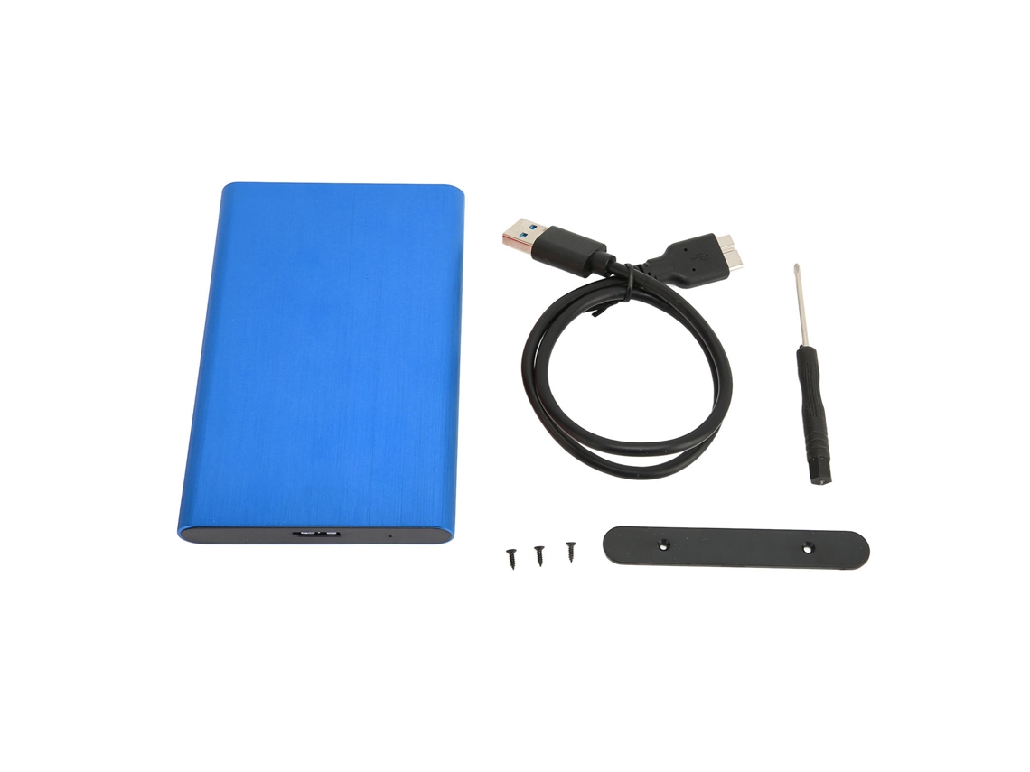 Caja Para Disco Duro 2.5 Pulgadas Usb 3.0 Sata De Aluminio De Alta Velocidad Azul