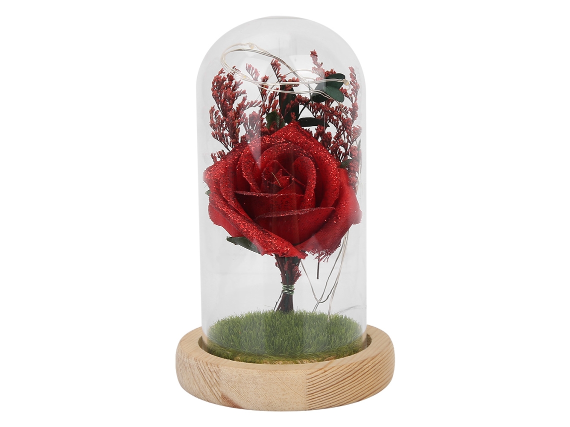 Flor rosa hecha a mano con luz LED, decoración para el hogar, regalo Worten