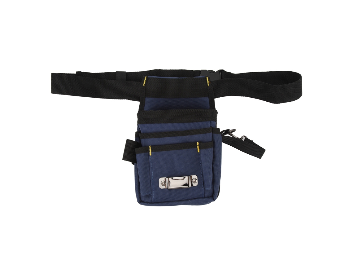 Bolsa de herramientas ajustable para cinturón con bolsillos multifuncionales para electricistas y trabajadores.