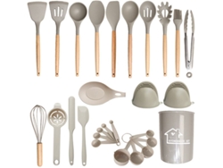 28 Uds Utensilios De Cocina Utensilios De Cocina Resistentes Al Calor De Silicona Marrón Claro Gertiz