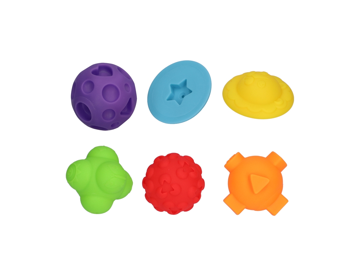 6 Pelotas Sensoriales Suaves Para Bebés, Juguete Para Apretar, Estimulación Visual Y Táctil, Pvc.