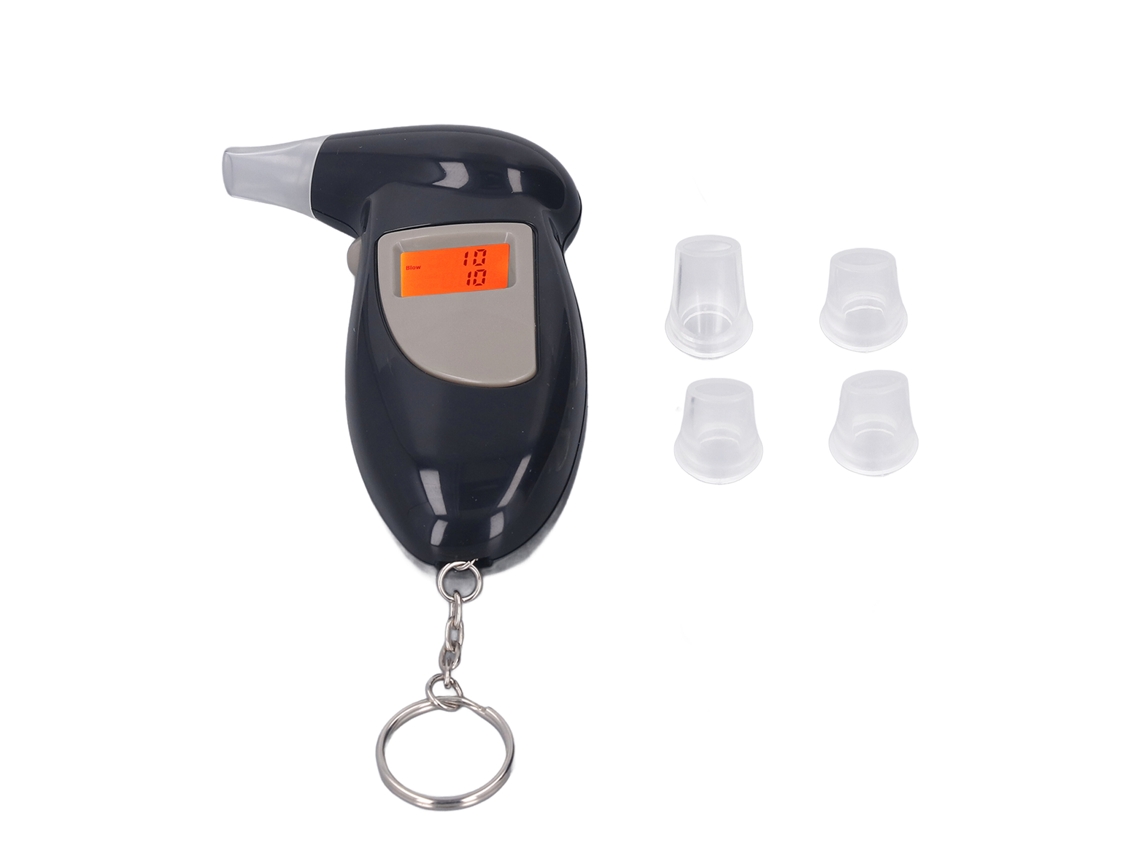 Llavero Medidor De Alcohol Profesional Con Detector De Aliento, Pantalla Lcd Led Y Alerta Sonora.