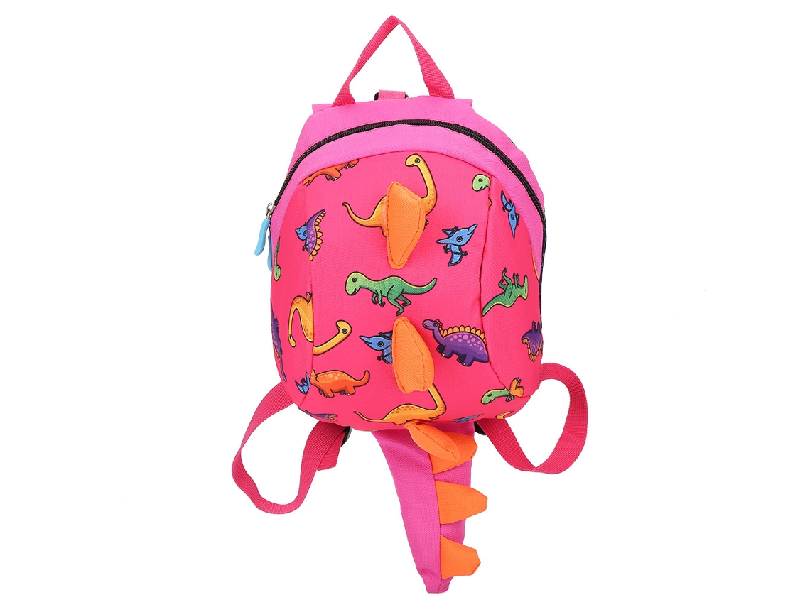 Mochila De Dinosaurio Para Niñas Y Niños, Preescolar, Color Rosa Con Dibujos Animados.