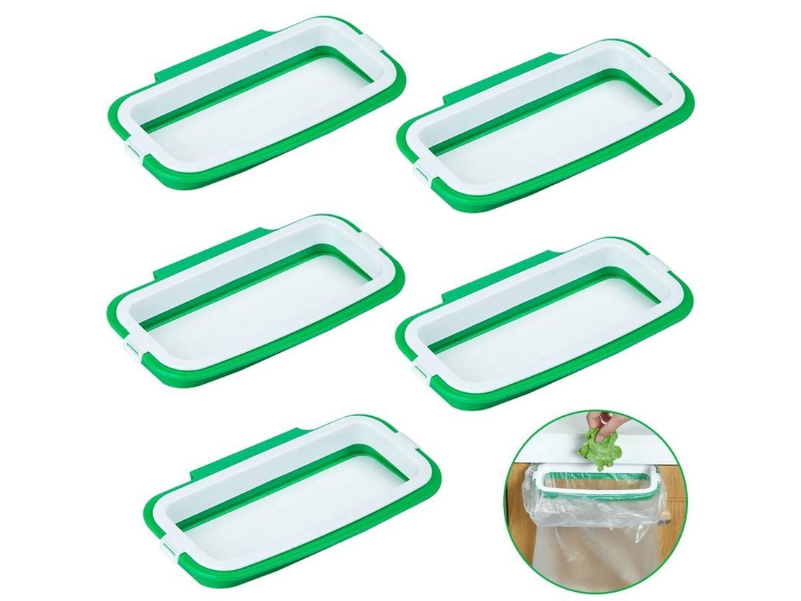 2026-linjou 5 Piezas Portavasos De Basura Portátil, Colgante Para Puertas De Gabinete, Blanco-verde