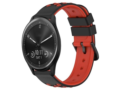 Correa Para Garmin Vivomove Sport Correa De Reloj De Silicona Porosa Bicolor De 20 Mm Negro-Rojo VENISYMLIS