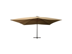 Sombrilla Jardínsombrilla De Exterior Voladiza Con Palo De Madera Taupe 400x300 Cm Wsd549011