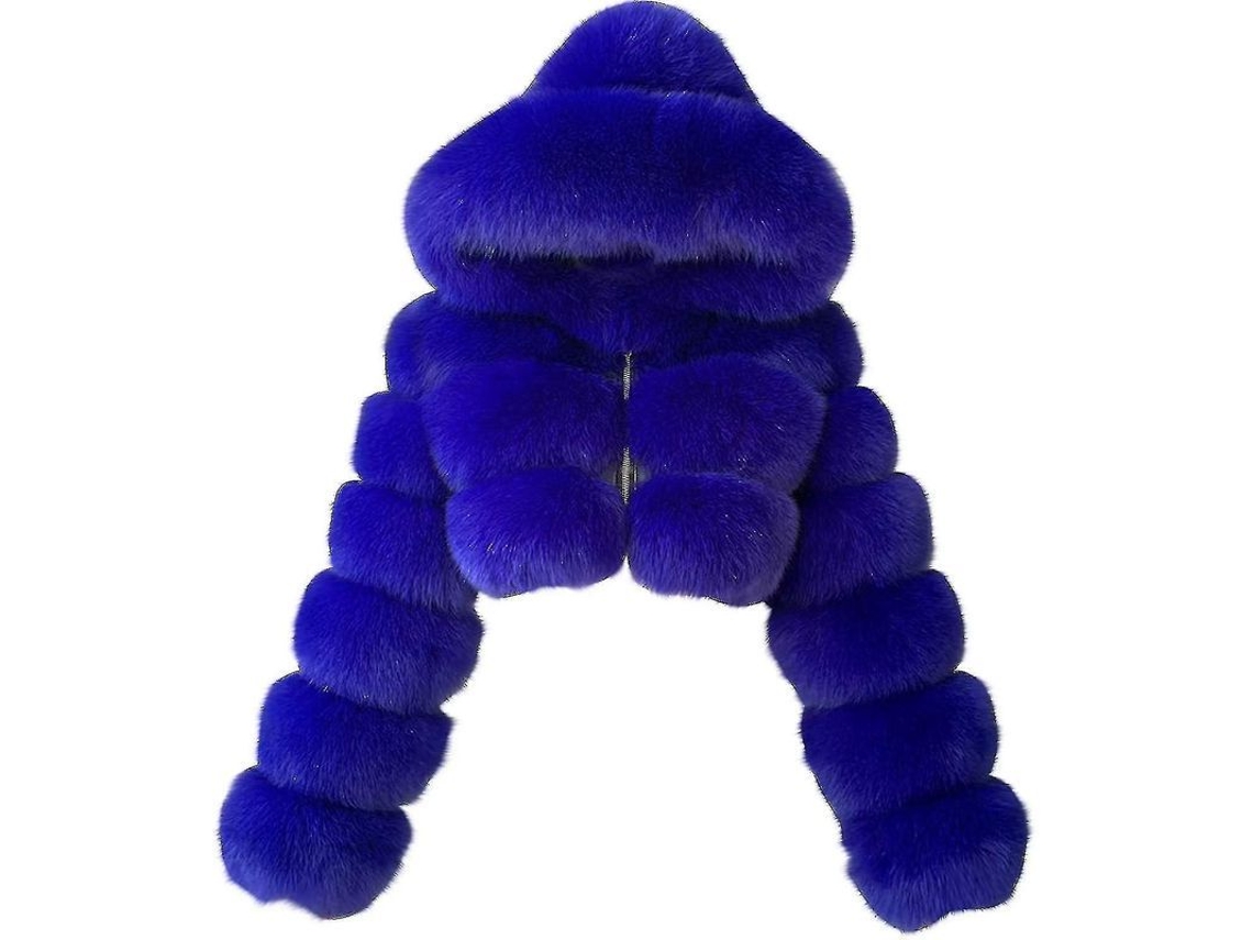 2026-abrigo De Pelo Falso Para Mujer Con Capucha Corto Abrigo De Burbuja Polar Chaqueta Corta Caliente Talla Grande Invierno Alta Calidad