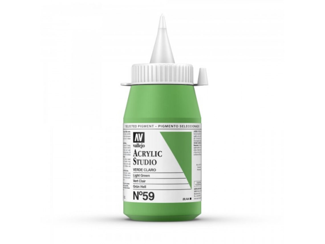 Pintura Acrilica Vallejo Studio 500 Ml (59 Verde Claro)