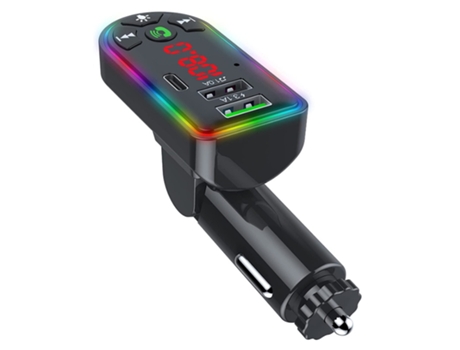 Transmisor Fm para Coche Kit para Coche Adaptador de Radio inalámbrico Bluetooth 5.0 Pd3.0 Tipo C Cargador rápido para Coche Negro BISBISOUS