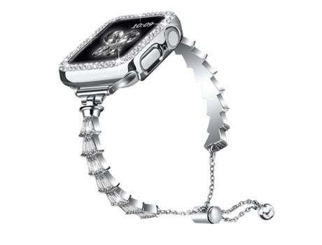 Banda de aleación de zinc con corona de diamantes para Apple Watch Ultra 49 mm / Series 8 y 7 45 mm (plateado)