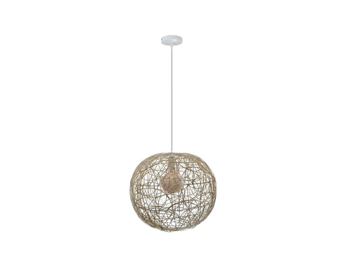 Lámpara colgante de mimbre Coron 1xe27 de 40 cm Cristalrecord
