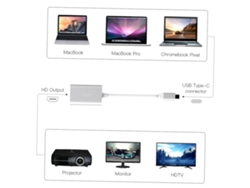 Adaptador Usb-c A Hdmi De Aleación De Aluminio Con Salida 4k Para Macbook Thunderbolt 3