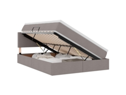 Syfax™ Cama Con Almacenamiento Y Colchón Taupé 140 X 200 Cm