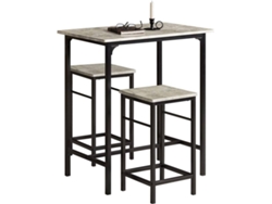 Conjunto de Comedor SOBUY (Gris Negro - MDF y Metal - 80x50x88 cm)