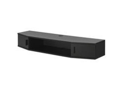 Estantería de pared para TV Tørring de 2 niveles y 2 puertas aglomerado 18 x 110 x 30 cm - Negro [EN.CASA]