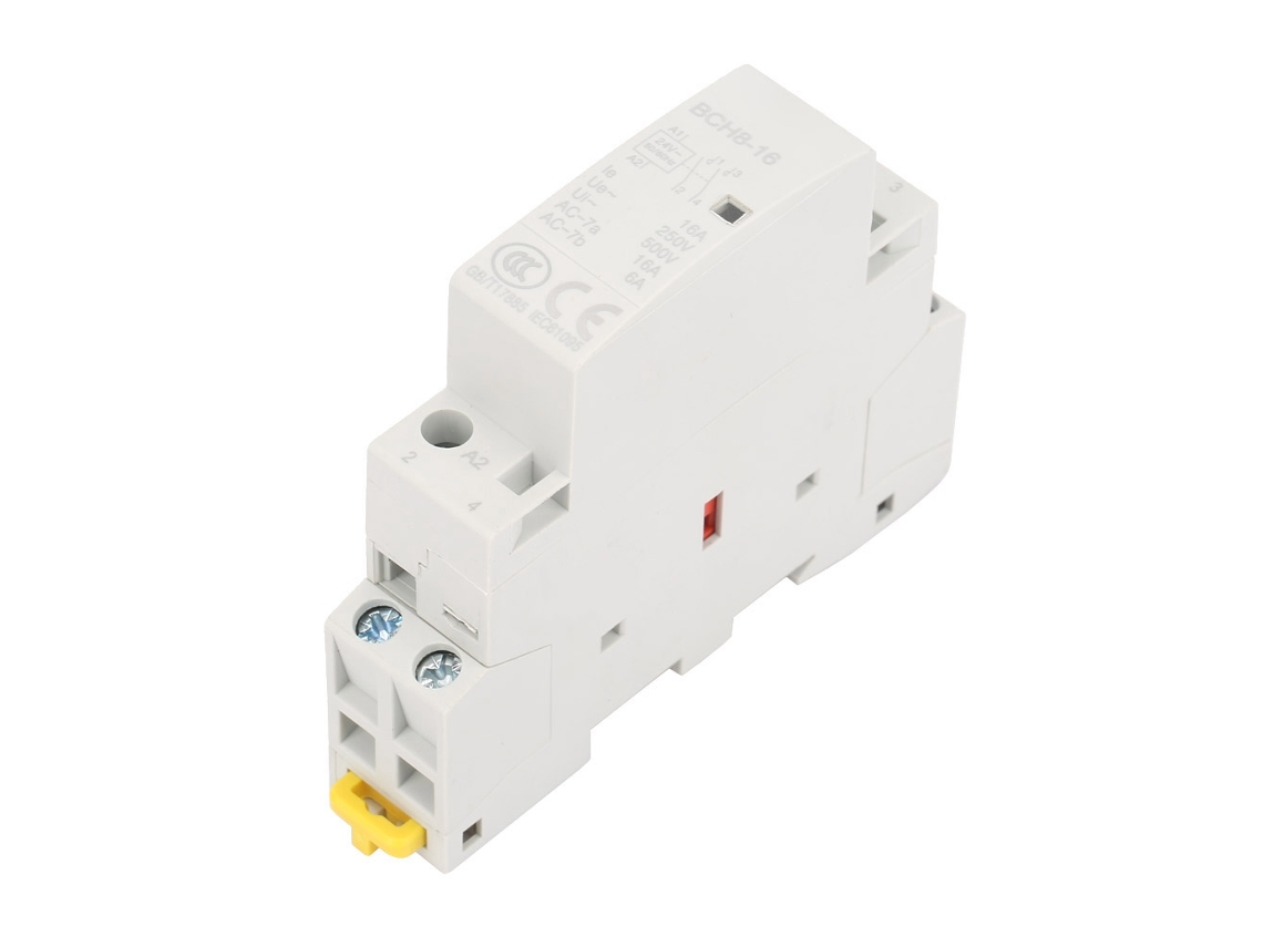 Contactor De Ca Residencial Para Riel Din, 2p, 16a, 24v, 1no, 1nc, Silencioso Y Económico.