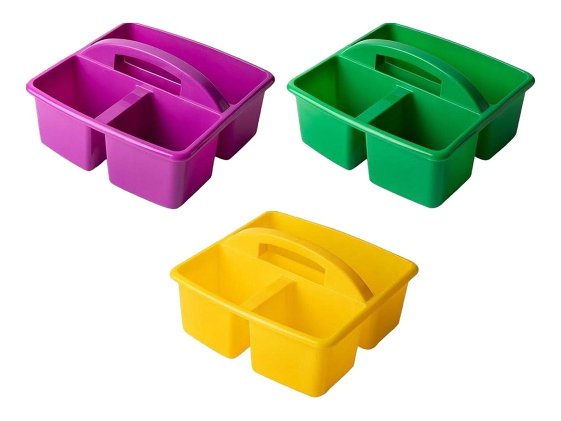 Compartimento de escritorio de 3 piezas en amarillo, verde y violeta