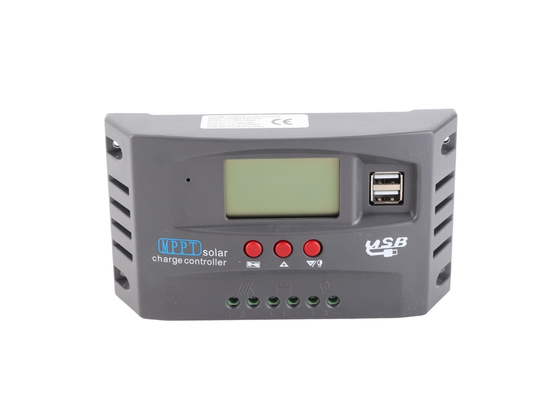 Controlador Solar De 12v/24v Con Pantalla Lcd Y Doble Puerto Usb, Regulador De Panel Solar Mppt