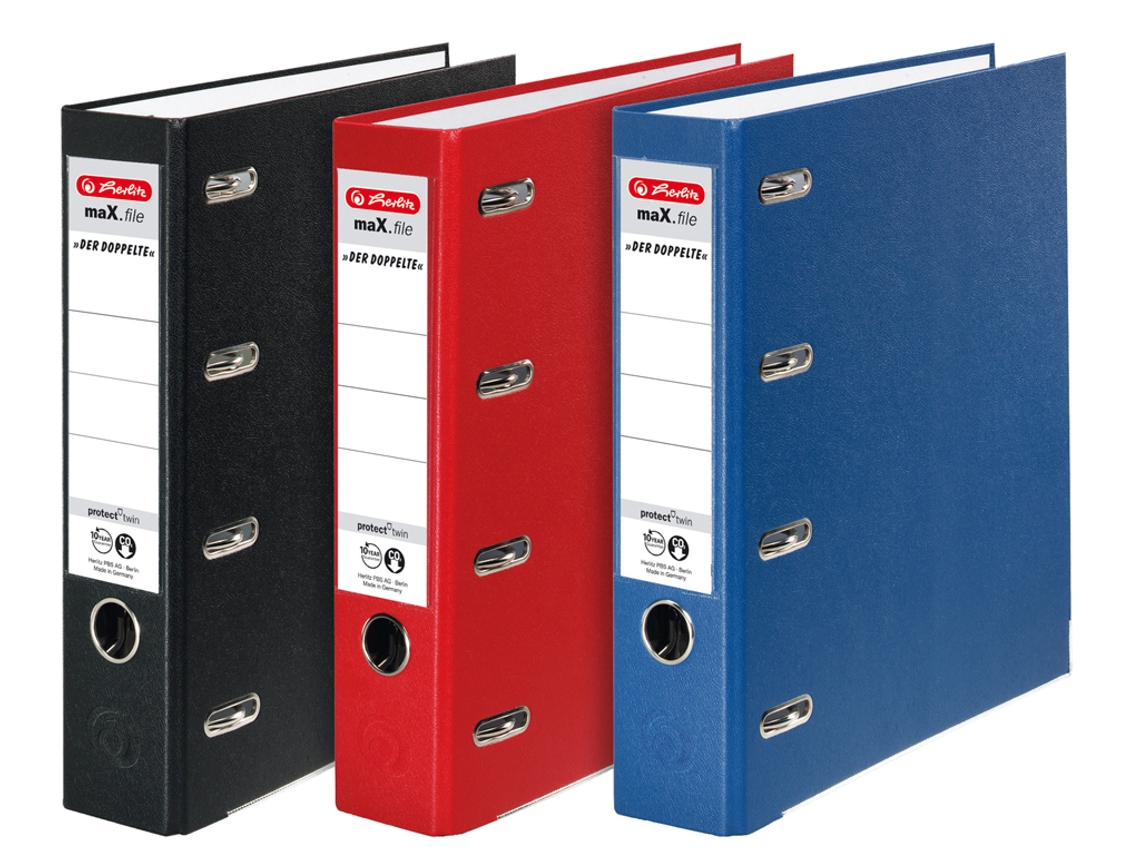Carpeta Doble HERLITZ PP Max.File Ancho del Lomo: 70 Mm Negra