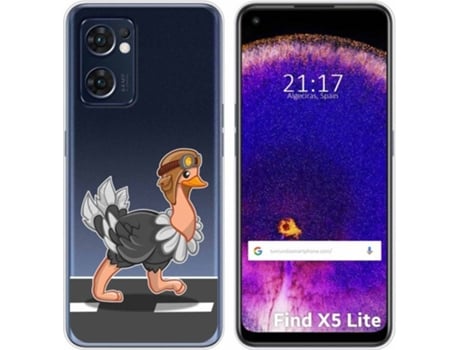 Carcasa Oppo Find X5 Lite 5G TUMUNDOSMARTPHONE Dibujos Transparente Avestruz Multicolor
