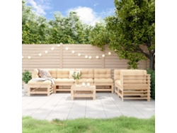 Conjunto de salón de jardín de 2 piezas de pino macizo Dkd Home Decor