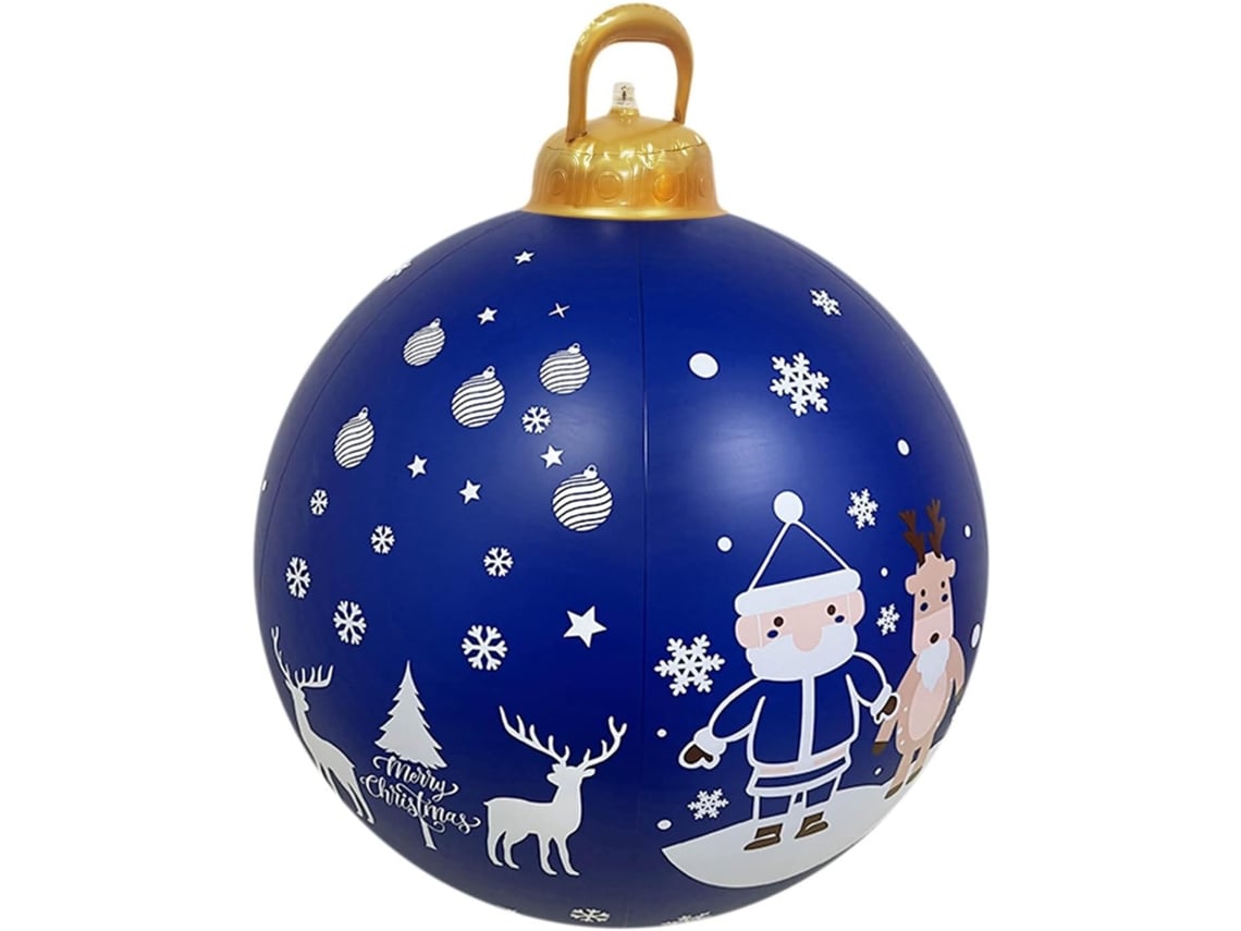 Bola De Natal Inflável Grande De 60cm, Decoração Natalina Inflável Gigante Para Áreas Externas, A (modelo Com Luz)