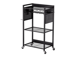 Carrito organizador de herramientas de 4 niveles Succebuy, capacidad de 150 lb, negro