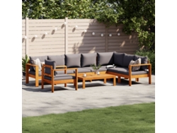 Conjunto de 6 Piezas de Sofás de Jardín con Cojines Acacia Maciza DKD Home Decor