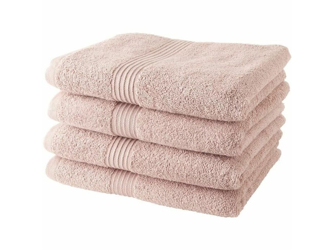 Set de Toallas TODAY Rosa claro 100 % algodón (4 Unidades)