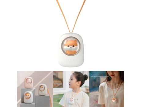 Ventilador de cuello colgante, Mini ventilador de mano para mascotas con carga USB, dibujos animados, para leer, andar en bicicleta
