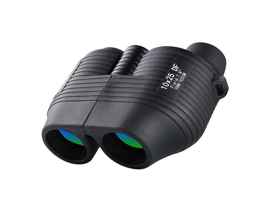Binoculares 10x25 con enfoque completo, mini telescopio portátil HD de alta potencia, regalo para niños, color negro