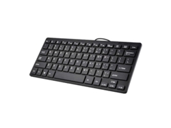 Teclado compacto con cable USB, ultrafino, para PC, miniteclado para juegos, negro Everley891