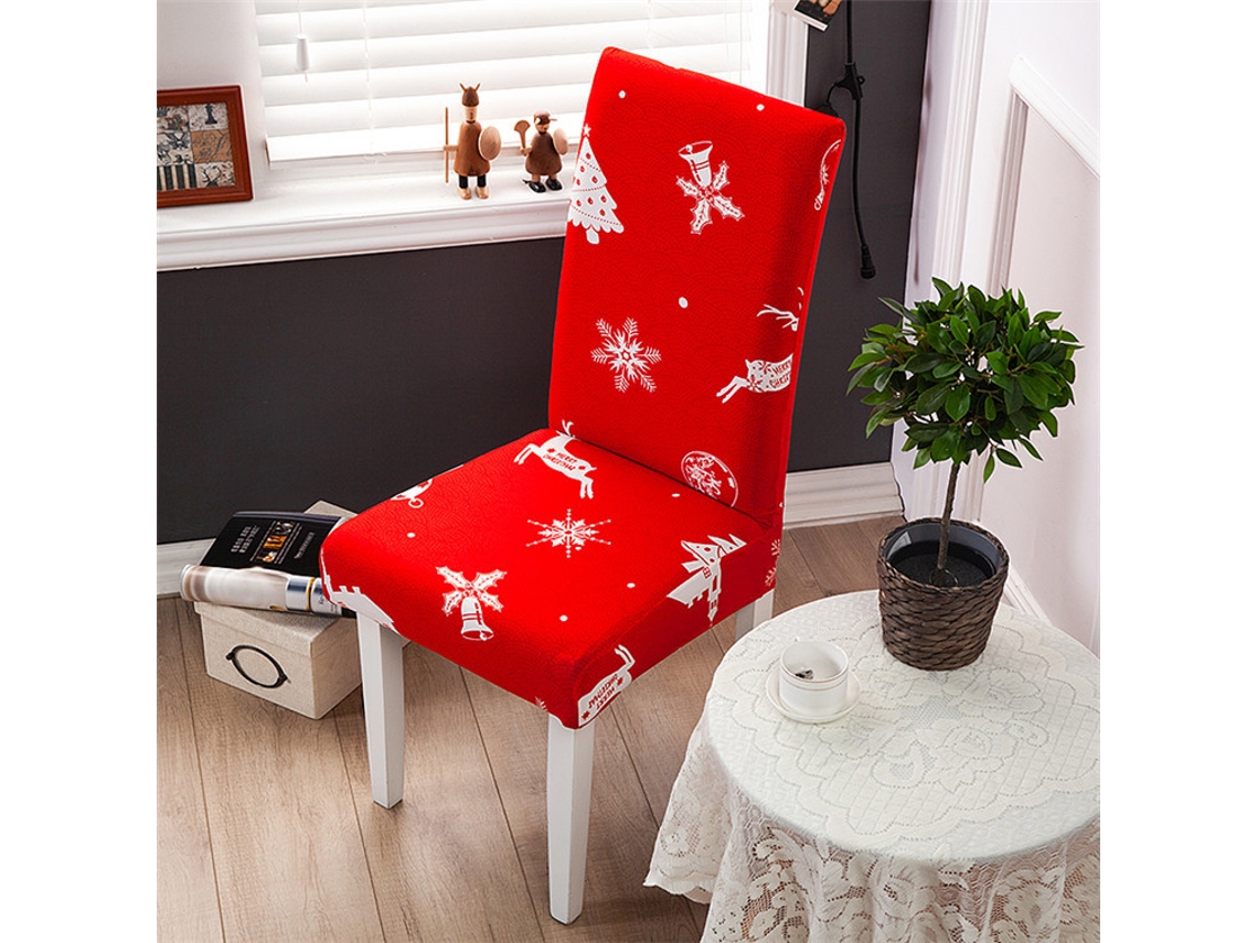 1 paquete de funda protectora extraíble para silla de comedor para el hogar, patrón de restaurante 2-Tamanho universal LUUCOZK