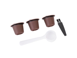 3 Cápsulas De Café Reutilizables Con Filtro, Aptas Para Nespresso De Uso Doméstico, Pp Y Acero Inoxidable 304.