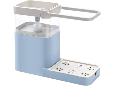 Fregadero de cocina Caddy Estante de almacenamiento Dispensador de jabón Dispensador de bomba de plato de jabón Organizador multifunción portátil A...