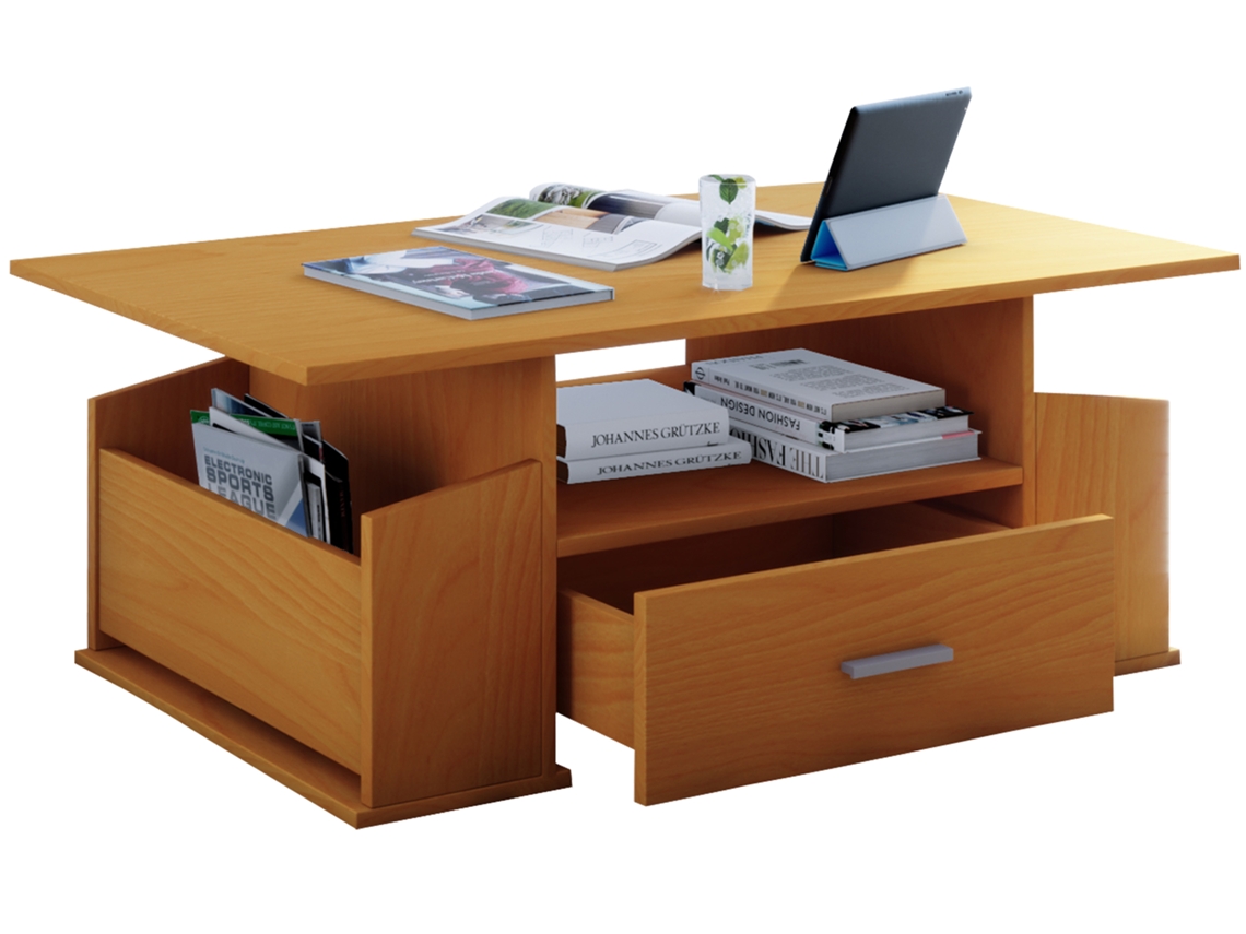 Mesa de sofá Junata, mesa de centro, cajón Vcm