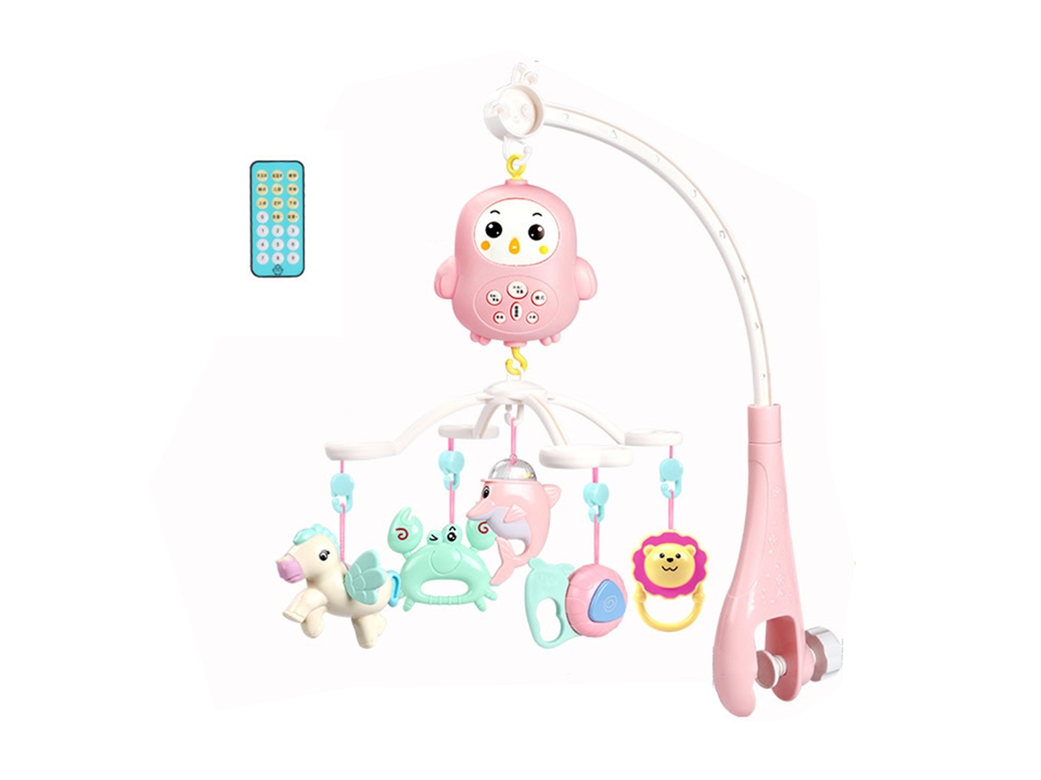 Móvil Musical Para Cuna Con Luces Nocturnas Y Sonajeros Giratorios Para Bebés (niños Y Niñas) - Rojo