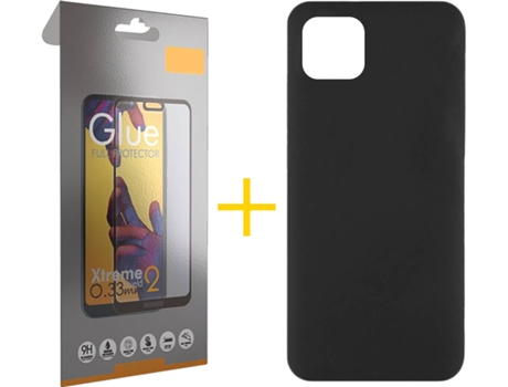 Carcasa + 1 Protector de Vidrio Full iPhone 13 Mini SKYHE Silicona Líquido Negro