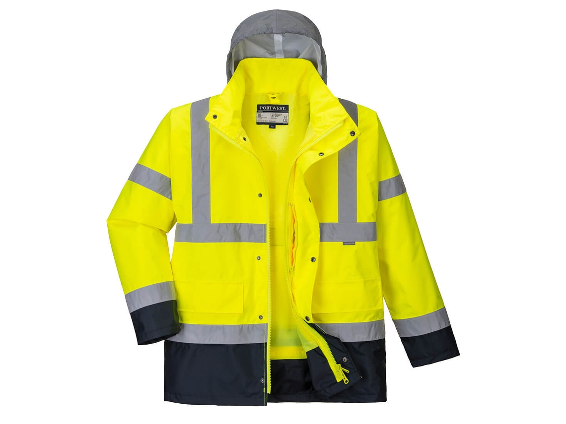 Parka 4 En 1 De Alta Visibilidad Contrast Traffic Naranja Marino / Xl