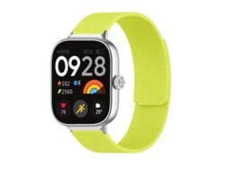 Bracelete Para Redmi Watch 6 / 5 / 4 - Silicone Macio Magnético - Textura De Lichia Verde Fluorescente