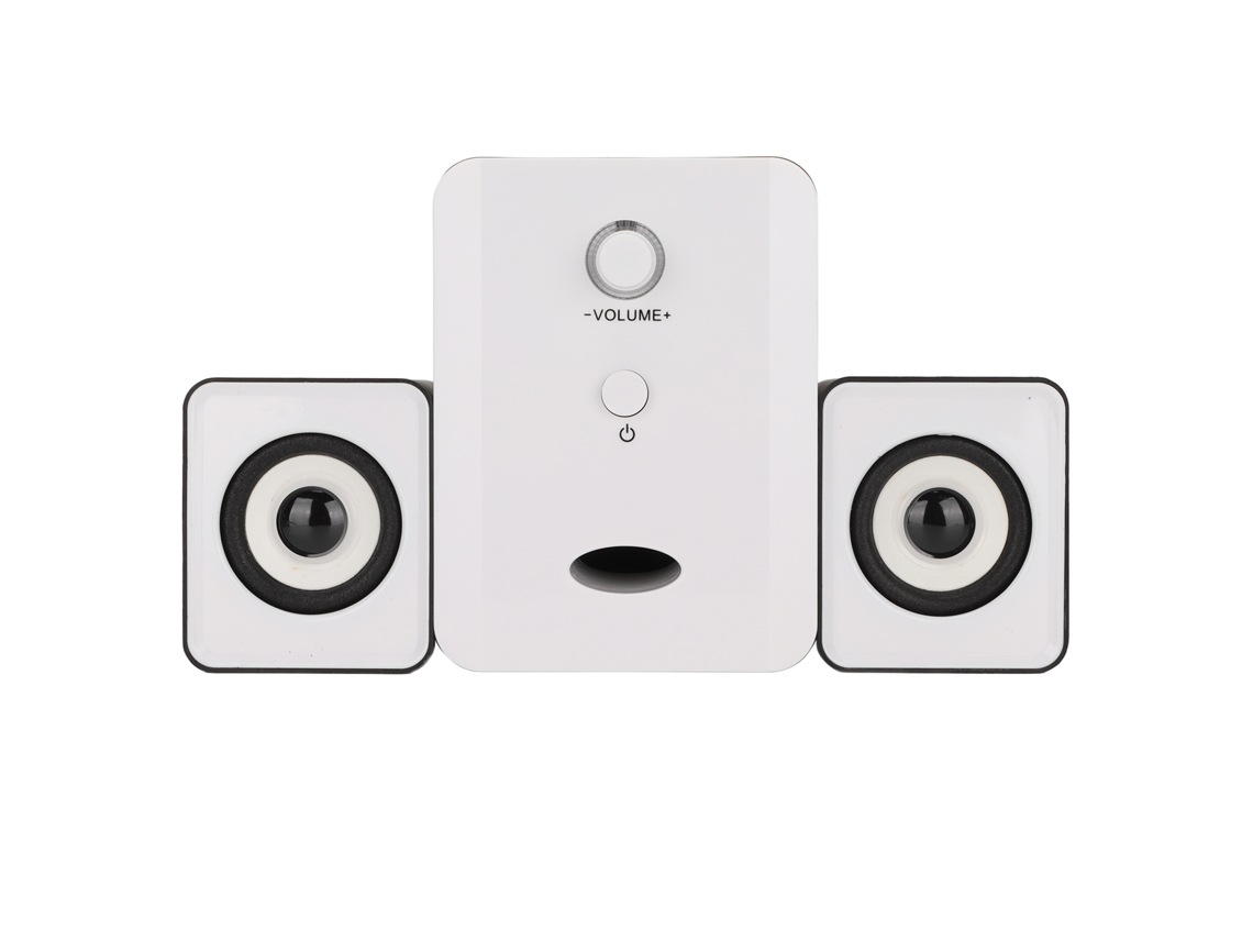 Altavoces Usb De Escritorio Con Subwoofer Para Pc, Portátil Y Tableta (versión Dazzle, Negro Y Blanco)