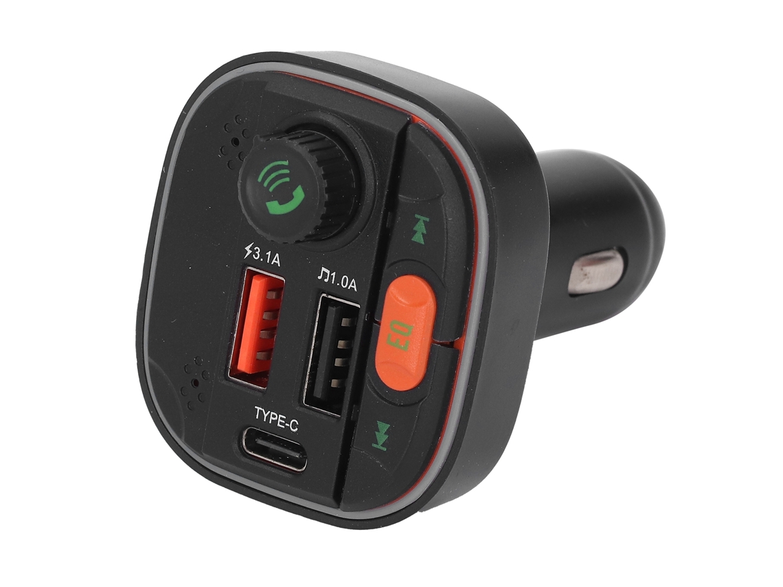 Adaptador De Carro Bt Com Carregador Rápido, Reprodutor De Música E Adaptador De Isqueiro Dc12v-24v