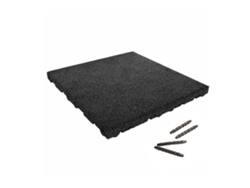 Baldosa de caucho con conexión de mortaja y espiga 50x50 cm - 55 mm - Negro IVOL
